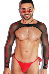 Slut Mesh Buckle Arm Guard Harness- Black