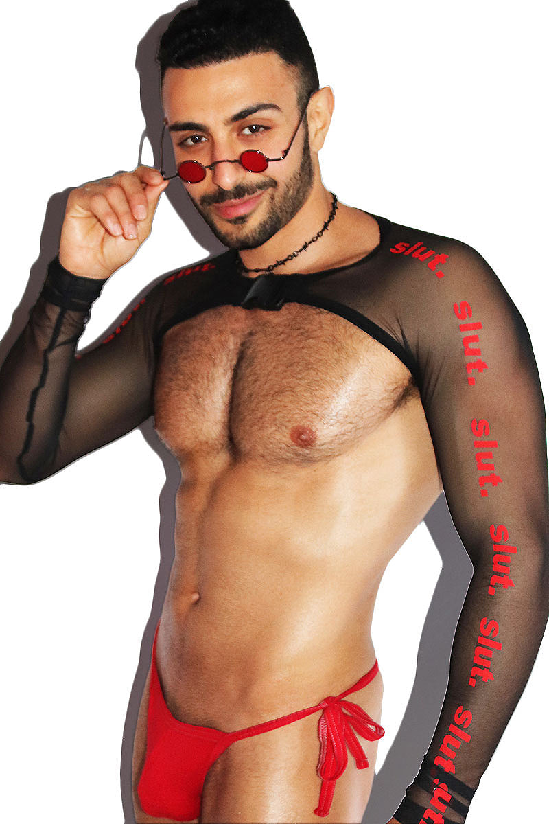 Slut Mesh Buckle Arm Guard Harness- Black