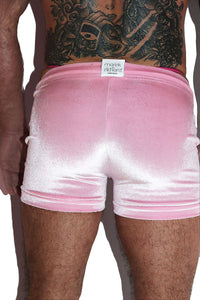 Pom Pom Velvet Booty Shorts- Pink