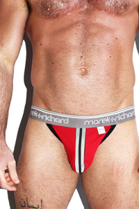 Match Maker Mesh Stripe Jockstrap- Red