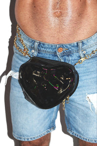 Heart Clear Fanny Pack Bum Bag-Black