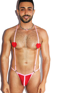 Cupid Pasties Elastic Body Thong- Red