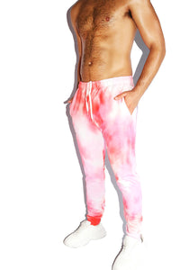 Bloody Valentine Tye Dye All Over Print Sweatpants- Red