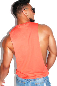 Vacation Daddy Low Arm Shredder Tank-Coral