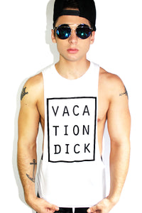Vacation Dick Low Arm Tank-White