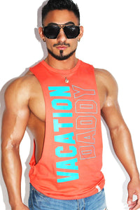 Vacation Daddy Low Arm Shredder Tank-Coral