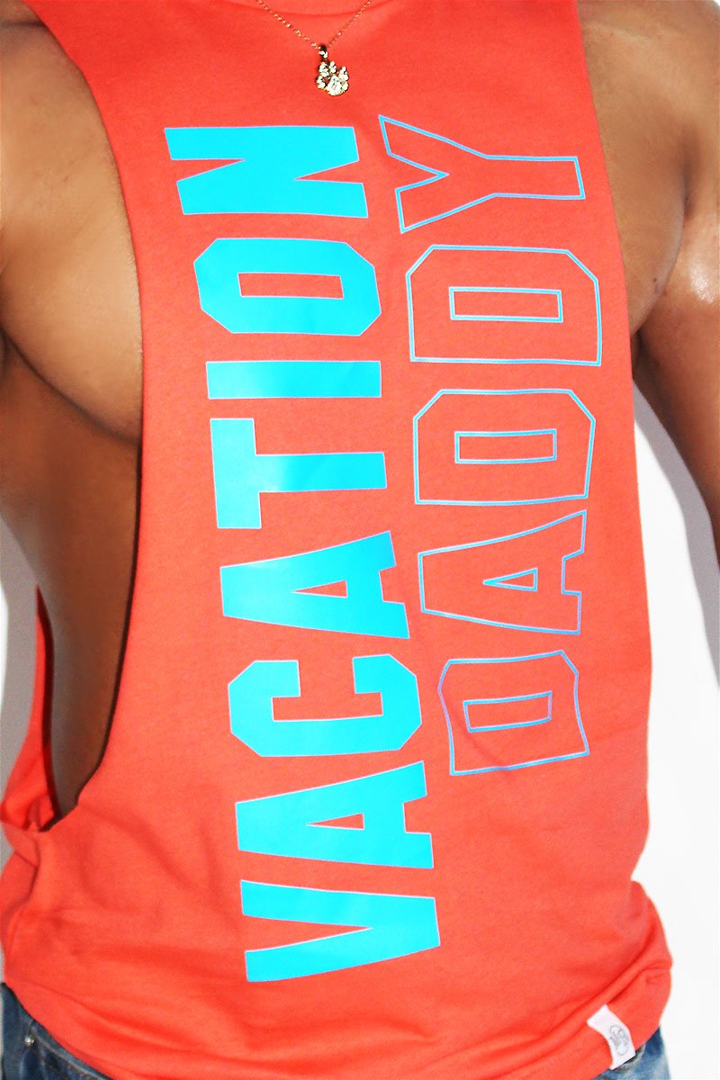 Vacation Daddy Low Arm Shredder Tank-Coral