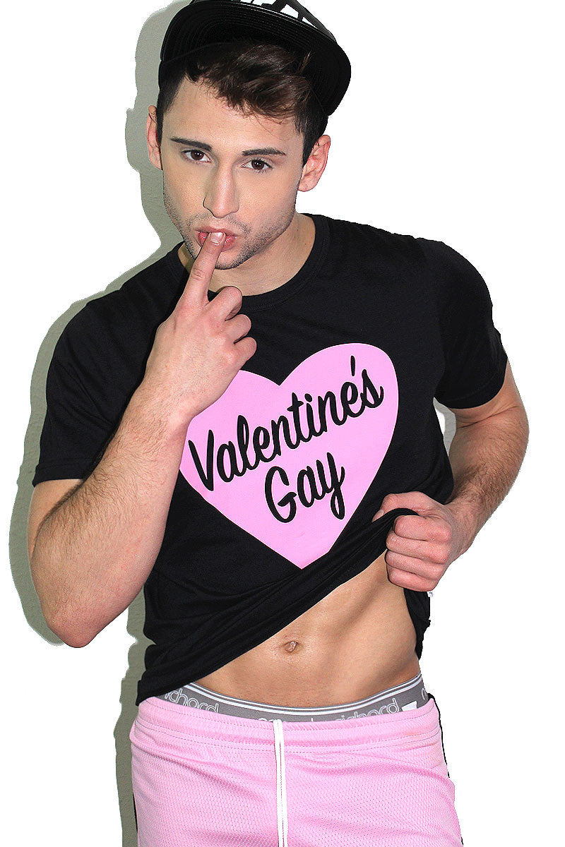 Valentine's Gay Tee-Black