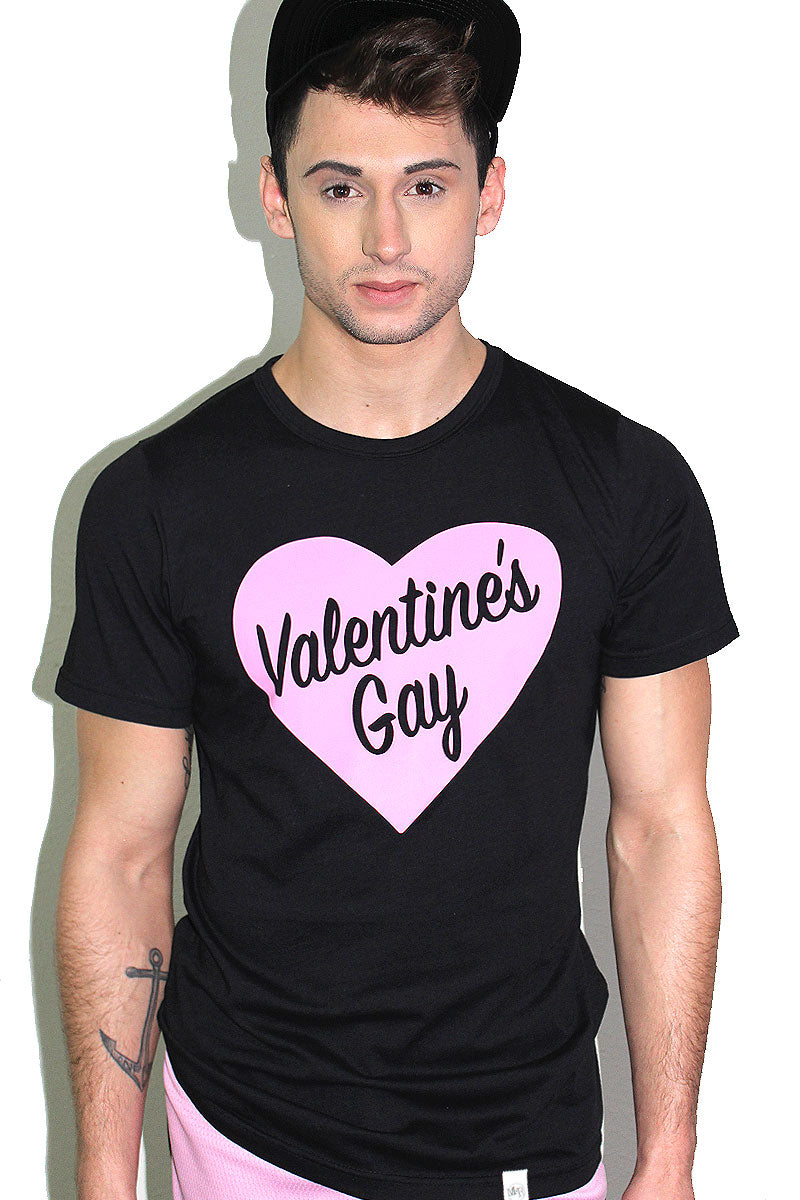 Valentine's Gay Tee-Black