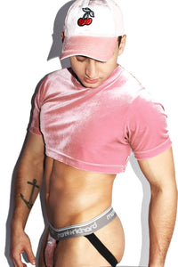 Velvet Extreme Crop Tee-Pink