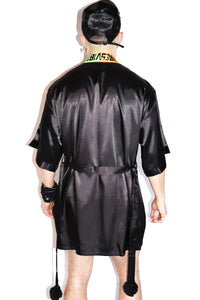 Electric Vibes Lounge Robe-Black