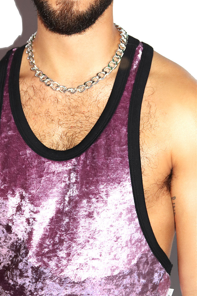 Lilac Crush Velvet Crop Racerback Tank- Purple