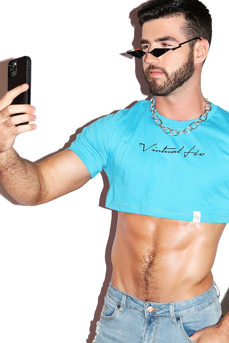 Virtual Hoe Extreme Crop Tee-Blue