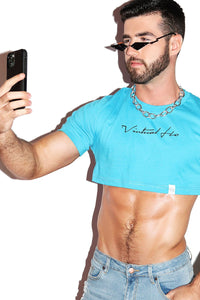 Virtual Hoe Extreme Crop Tee-Blue
