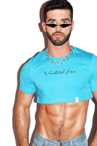 Virtual Hoe Extreme Crop Tee-Blue