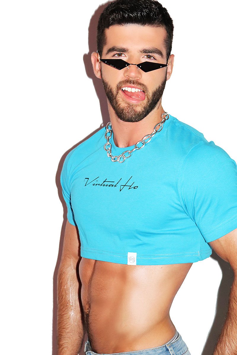 Virtual Hoe Extreme Crop Tee-Blue