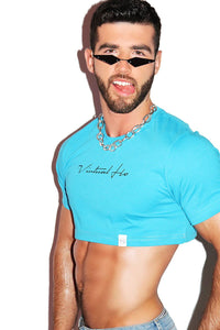 Virtual Hoe Extreme Crop Tee-Blue