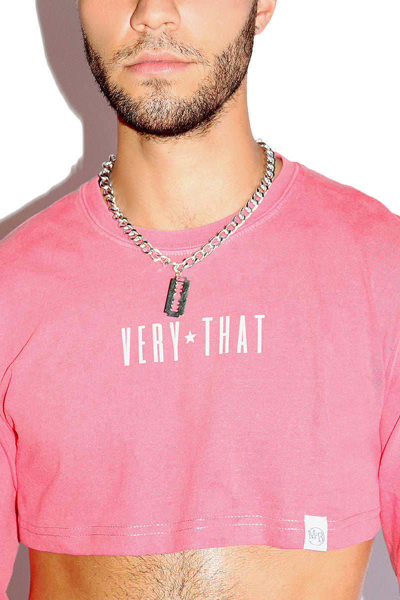 Very That Vintage Long Sleeve Extreme Crop Tee- Red