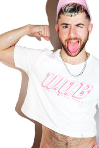 Wet Ass Bussy W.A.B. Crop Tee- White