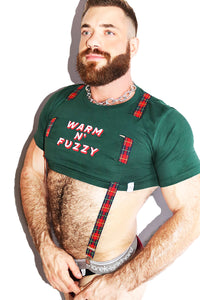 Warm N' Fuzzy Garter Extreme Crop Tee -Green