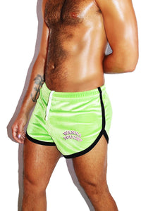 Wanna Touch Velvet Running Shorts-Green