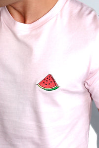 Watermelon Patch Crop Tee-Pink