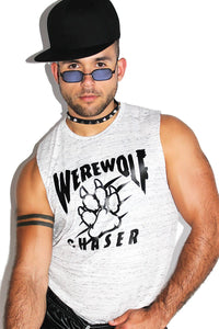 Werewolf Chaser Sleeveless Tee-White Spec