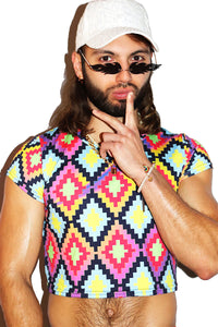 Desert Eye All Over Print Fitted Crop Tee- Red