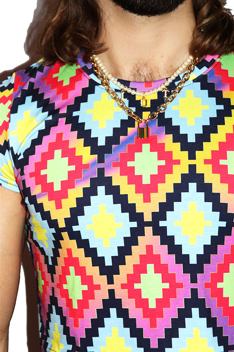 Desert Eye All Over Print Fitted Crop Tee- Red