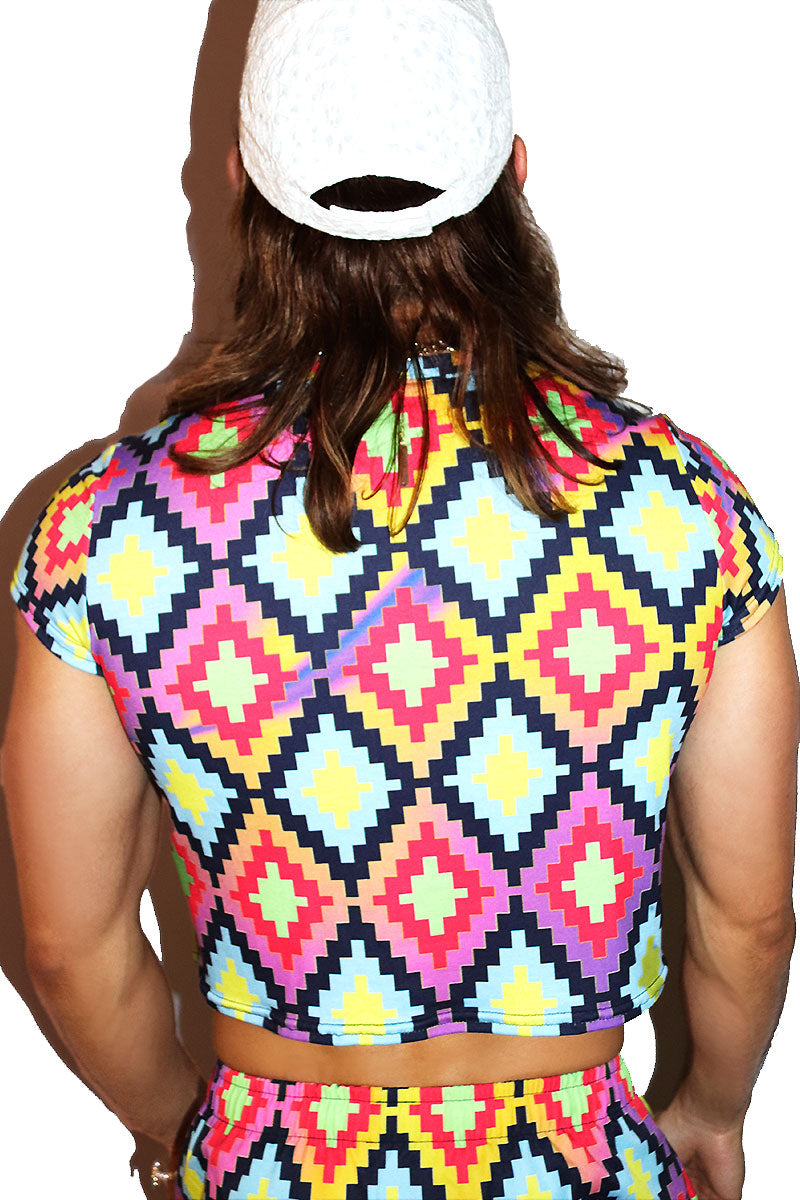 Desert Eye All Over Print Fitted Crop Tee- Red