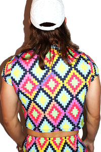 Desert Eye All Over Print Fitted Crop Tee- Red