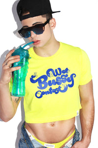 Wet Bussy Crop Tee- Neon Yellow