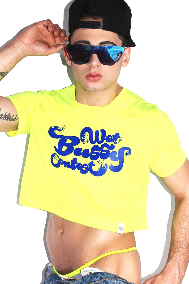 Wet Bussy Crop Tee- Neon Yellow