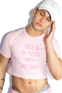 Wet Dream Crop Tee- Pink