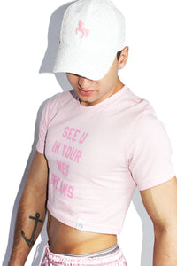 Wet Dream Crop Tee- Pink