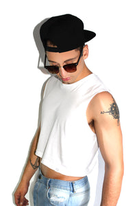 Core Crop Tank-White