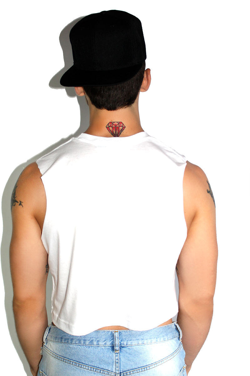 Core Crop Tank-White