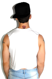 Core Crop Tank-White
