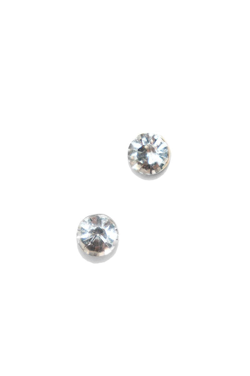 Crystal Stud Earrings-White