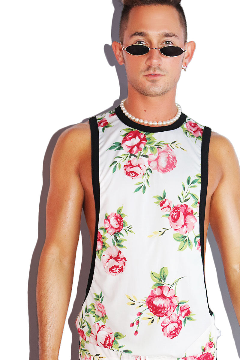 Petal Fetish Low Arm Tank- White