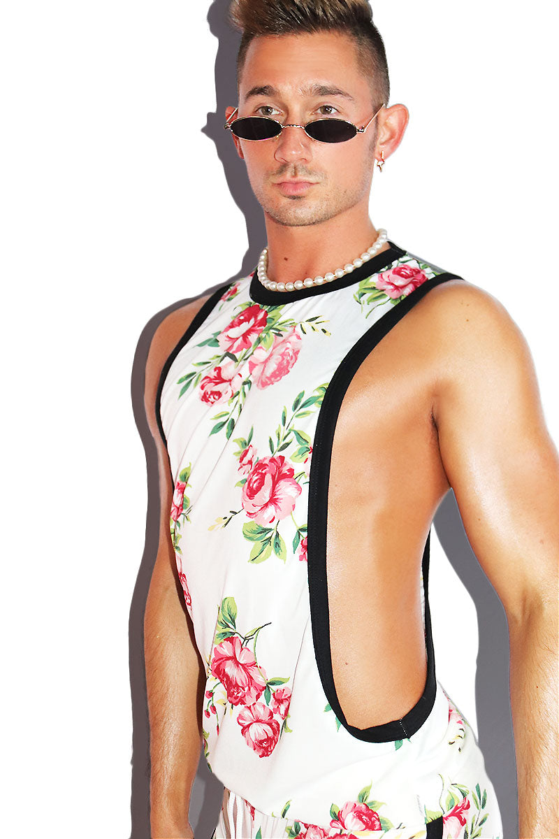 Petal Fetish Low Arm Tank- White