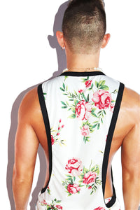Petal Fetish Low Arm Tank- White