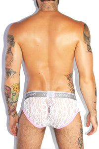 Peep Show Lace Brief-White