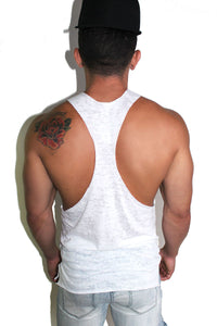 Core String Tank Burnout-White