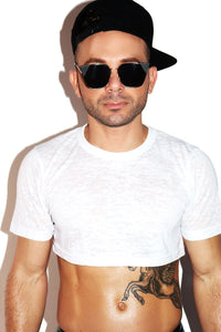 Core Extreme Crop Tee Burnout-White