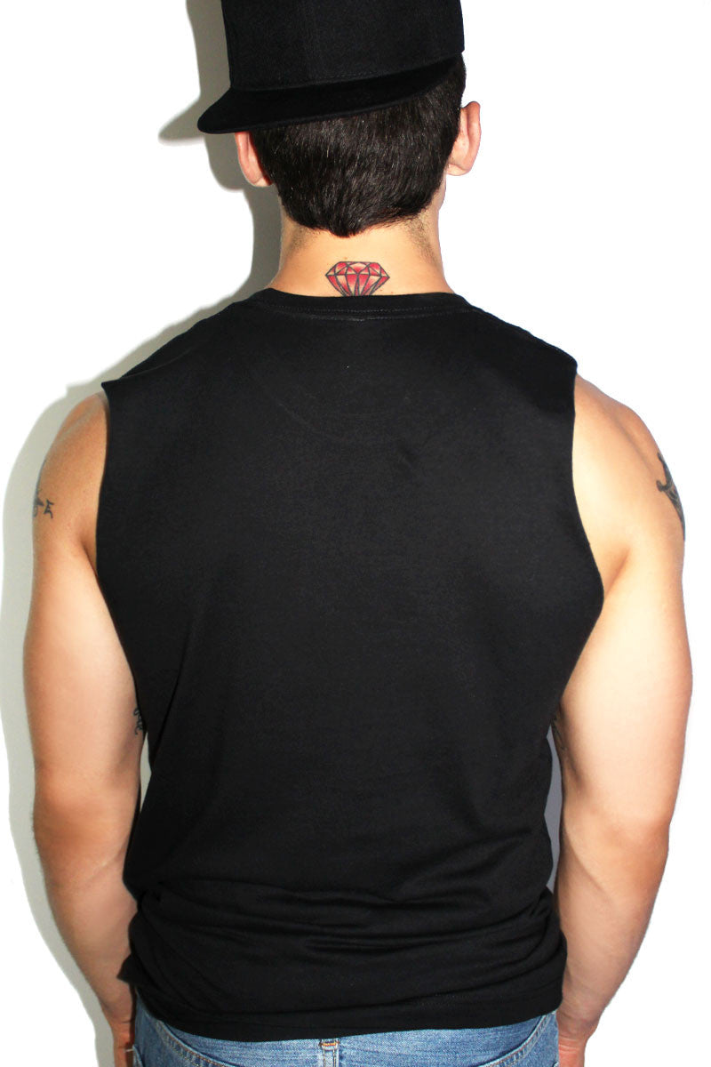 Woof Sleeveless Tee- Black