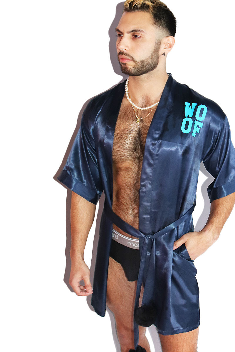 Woof Lounge Robe- Navy