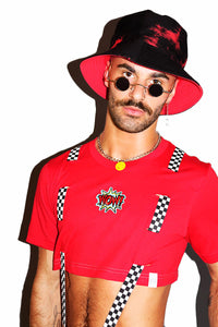 Wow Garter Extreme Crop Tee-Red