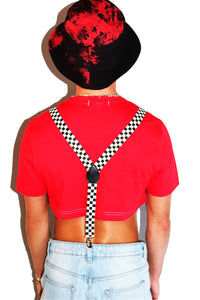 Wow Garter Extreme Crop Tee-Red