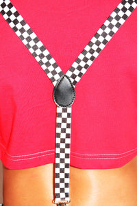 Wow Garter Extreme Crop Tee-Red